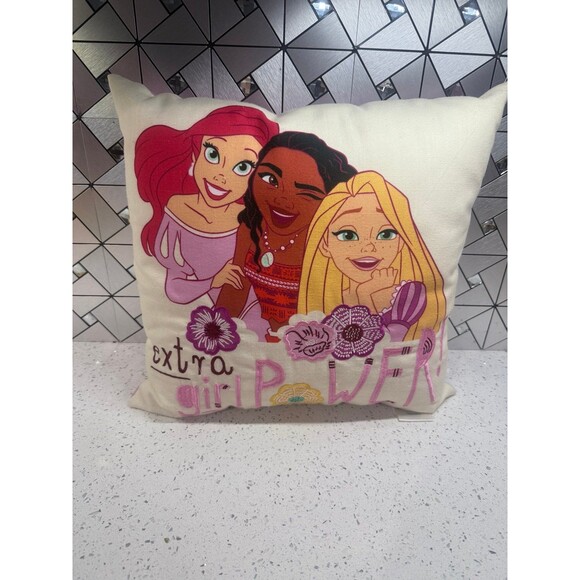Disney's Ivory Princess Girl Power Throw Pillow The Big One Embroidered 11x12in - Picture 1 of 11